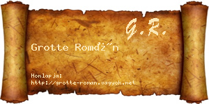 Grotte Román névjegykártya